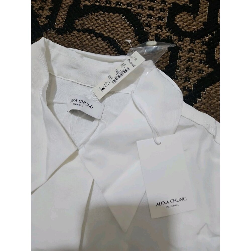 Madewell Pleat-Pocket Button-Up Shirt Large Alex Chung $128.00 White - Picture 6 of 7